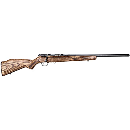 Savage Arms 96734 93R17 BV Full Size 17 HMR 5+1 21 Matte Black Heavy Barrel, Matte Black Drilled & Tapped Carbon Steel Receiver, Natural Brown Fixed Laminate Stock, Right Hand