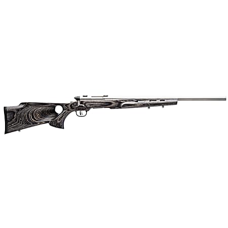 Savage Arms 96972 B.MAG Target Full Size 17 WSM 8+1 22 Matte Stainless Heavy Barrel, Matte Drilled & Tapped Stainless Steel Receiver, Matte Gray Thumbhole Laminate Stock, Right Hand