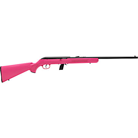 Savage Arms 40218 64 F Full Size 22 LR 10+1 21 Matte Black Carbon Steel Barrel, Matte Black Grooved Carbon Steel Receiver, Pink Fixed Synthetic Stock, Right Hand