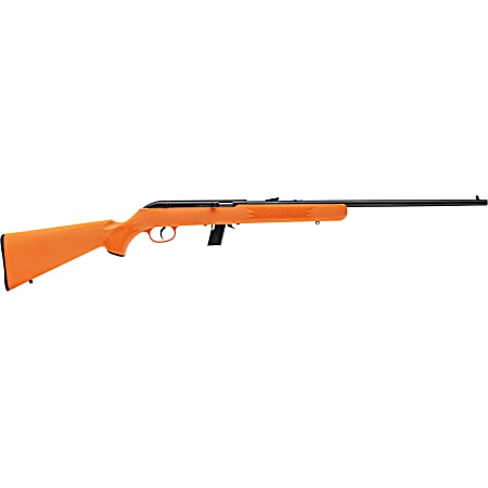 Savage Arms 40220 64 F Full Size 22 LR 10+1 21 Matte Black Carbon Steel Barrel, Matte Black Grooved Carbon Steel Receiver, Orange Fixed Synthetic Stock, Right Hand
