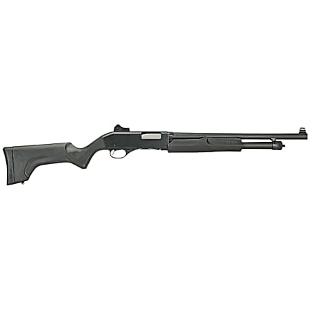 Stevens 19487 320 Security Full Size 12 Gauge Pump 3 5+1 18.50 Matte Black Carbon Steel Barrel, Matte Black Aluminum Receiver, Fixed Matte Black Synthetic Stock, Ambidextrous
