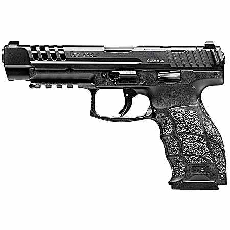 HK 81001158 VP9L  9mm Luger 10+1 5 Black Polygonal Rifled Barrel, Long/Lightening Cuts/Optic Cut Steel Slide, Polymer Frame w/Picatinny Rail, Black Interchangeable Backstrap Grip