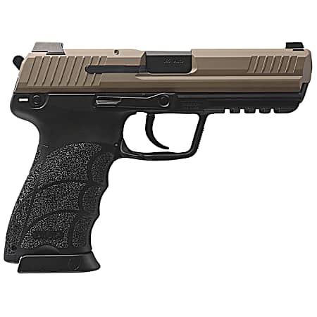 HK 81001208 HK45 V1 45 ACP 10+1 4.46 Black Polygonal Rifled Barrel, Flat Dark Earth Cerakote Serrated Steel Slide, Flat Dark Earth Polymer Frame w/Picatinny Rail, Ambidextrous