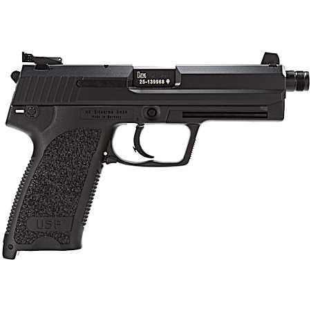 HK 81000350 USP Tactical V1 SA/DA 45 ACP 5.09 TB 12+1 (2) Black Polymer Frame Black Steel Slide Black Polymer Grip Manual, Decocker