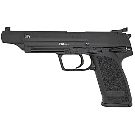 HK 81000368 USP V1 Elite 45 ACP 10+1 6.02 Stainless Stainless Steel Barrel, Black Long/Serrated Steel Slide, Black Polymer Frame, Black Polymer Grip
