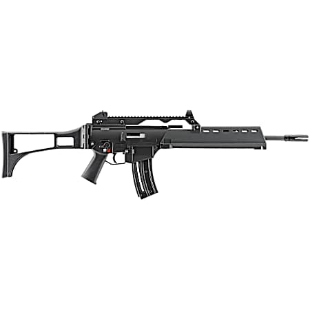 HK 81000995 G36  22 LR 10+1 18.13 Black Barrel w/Flash Suppressor, Black Receiver w/Picatinny Rail, Black Folding Synthetic Stock, Black Polymer Grip