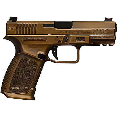 Gforce Arms GFRPX3C9BNZ Exodus  9mm Luger 15+1 4.02 Black Steel Barrel, Bronze Cerakote Serrated Steel Slide, Bronze Cerakote Polymer Frame w/Accessory Rail, Textured Grip