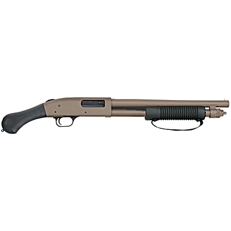 Mossberg 50653 590 Shockwave 12 Gauge 5+1 3 14.375 Heavy Barrel, Flat Dark Earth Cerakote, Dual Extractors, Drilled & Tapped Receiver, Corncob Forend w/Strap, Raptor Birdshead Grip Stock