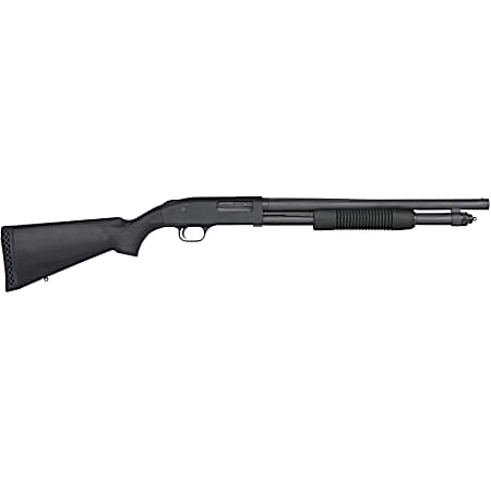 Mossberg 50778 590 Tactical 12 Gauge 6+1 3 18.50 Cylinder Bore Barrel, Matte Blued Metal Finish, Dual Extractors, Drilled & Tapped Receiver, Synthetic Stock