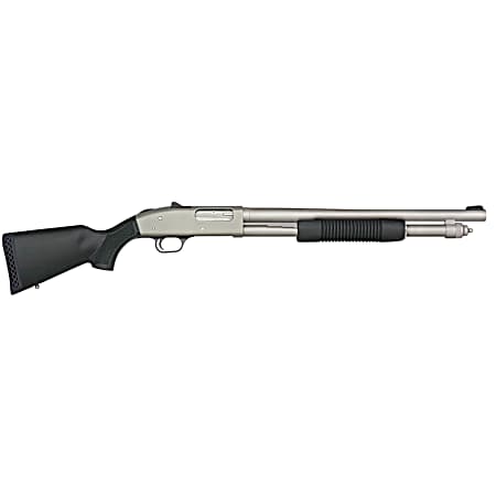Mossberg 50793 590A1 Pro 12 Gauge 6+1 18.50 Silver Marinecote Barrel & Steel Receiver, Black Synthetic Stock