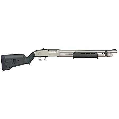 Mossberg 50794 590A1 Pro 12 Gauge 6+1 18.50 Silver Marinecote Silver Barrel & Receiver, Black Synthetic Stock