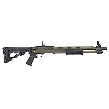 Mossberg 50759 590R  12 Gauge Pump 3 6+1 18.50 OD Green Cerakote Heat Shield Barrel, OD Green Cerakote Steel Receiver, AR Mil-Spec Adjustable Black Synthetic Stock, Black Polymer Magpul Grip