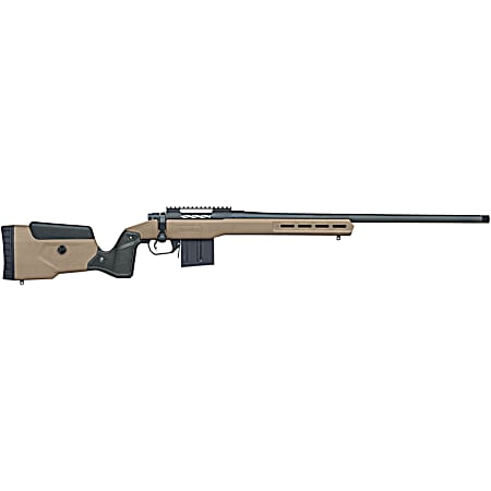 Mossberg 28148 Patriot LR Tactical 6.5 PRC 10+1 22 Matte Blued Threaded Bull Barrel, Matte Blued Picatinny Rail MDT Oryx Tactical M-LOK Flat Dark Earth Synthetic Stock, Right Hand