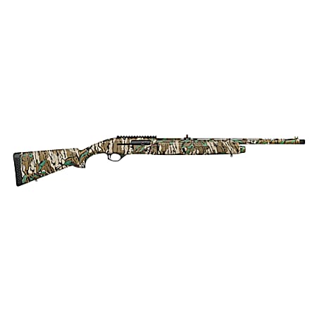 Mossberg 75808 SA-20 Turkey 20 Gauge Semi-Auto 3 4+1 22 Mossy Oak Greenleaf Vent Rib Steel Barrel, Mossy Oak Greenleaf Picatinny Rail Receiver, Fixed Mossy Oak Greenleaf Synthetic Stock