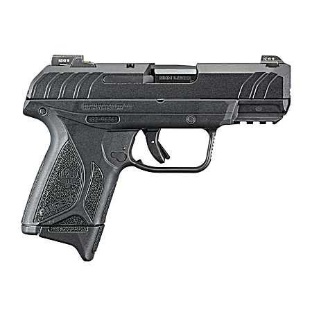 Ruger 3815 Security-9 Compact Pro 9mm Luger 3.42 Barrel 10+1, Black Polymer Frame With Picatinny Acc. Rail, Front Serrated Black Oxide Steel Slide, Trigger Safety