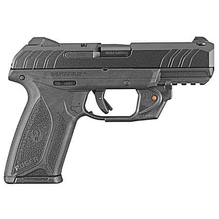 Ruger 3816 Security-9  9mm Luger  4 Barrel 15+1, Black Polymer Frame With Picatinny Acc. Rail, Front Serrated Black Oxide Steel Slide, Manual Safety, Includes Viridian Red Laser
