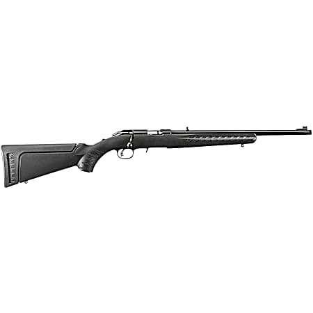 Ruger 8312 American Rimfire  Full Size 17 HMR 9+1 18 Satin Blued Threaded Barrel, Satin Blued Drilled & Tapped Steel Receiver, Black Synthetic Adjustable Stock, Right Hand