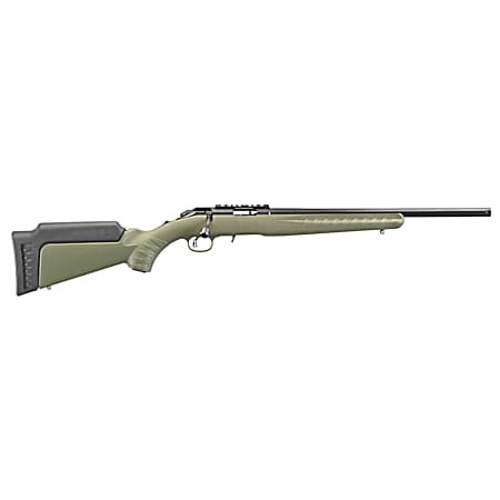Ruger 8335 American Rimfire  Sports South Exclusive Full Size 22 WMR 9+1 18 Satin Blued Threaded Barrel, Satin Blued Steel Receiver w/Scope Rail, OD Green Synthetic Adjustable Stock, Right Hand