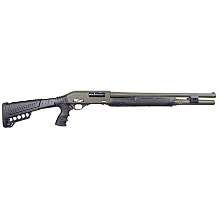 Gforce Arms GF2P12 GF2P  12 Gauge Pump 3 Chamber 7+1 20 Fixed Cylinder Bore, OD Green Barrel/Rec, Black Furniture, 5rd Shell Carrier Stock, Rubber Pistol Grip, Blade Sight, 3rd Shell Holder on Rec