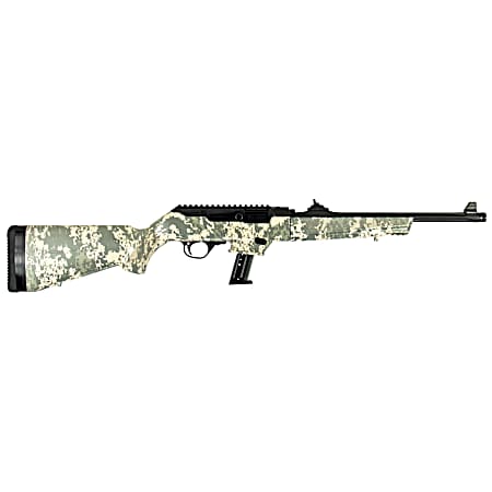 Ruger 19107 PC Carbine  9mm Luger 17+1 16.12 Threaded/Fluted Barrel, Type III Hard Coat Anodized Aluminum Alloy Receiver, Green Digital Camo Stock, Optics Ready