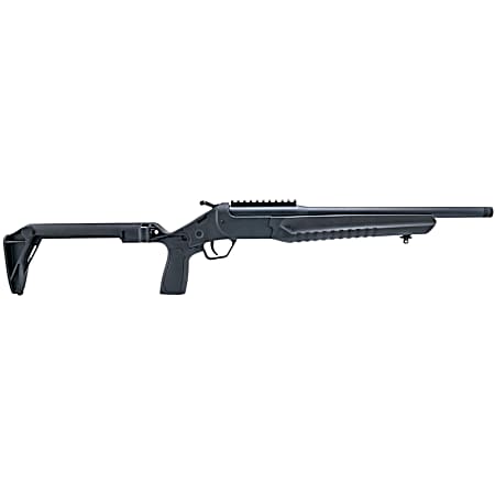 Rossi LWC300B-BKFS LWC  300 Blackout Single Shot 16.50 Black Oxide Threaded Barrel, Black Picatinny Rail Alloy Steel Receiver, Folding Black Polymer Stock