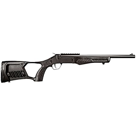 Rossi SSPS45-BKFS Survival  45 Colt (Long Colt)/410 Bore Single Shot 16 Black Oxide Alloy Steel Barrel, Black Picatinny Rail Polymer Receiver, Thumbhole w/Shell Holder Black Polymer Stock