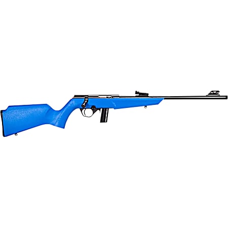 Rossi  RB22  Compact 22 LR 10+1, 16 Matte Black Button Rifled Free Floating Steel Barrel, Matte Black Stainless Steel Receiver, Blue Monte Carlo Stock, Right Hand