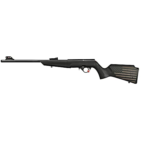 Rossi RB22L1611EN01 RB22 US Flag Compact 22 LR 10+1 16.50 Matte Black Threaded Barrel, Black Aluminum Receiver, Black w/US Flag Synthetic Fixed Stock