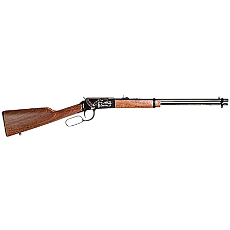 Rossi RL22W201WDEN19 Rio Bravo  Full Size, Lever Action 22 WMR 12+1, 20 Polished Black Steel Barrel, Polished Black w/July 4 Eagle Engraving Steel Receiver, German Fixed Beechwood Stock, Right Hand