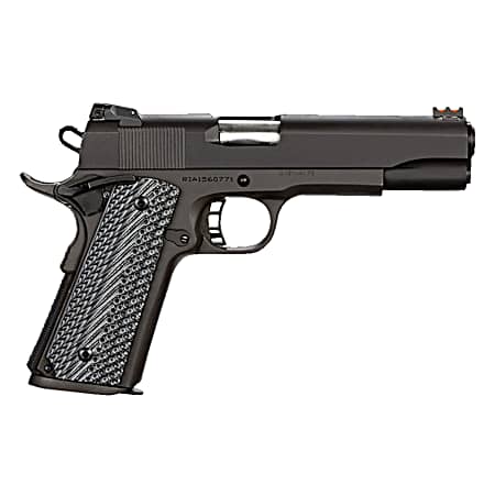 Rock Island 51623 Rock Ultra FS 9mm Luger Caliber with 5 Barrel, 10+1 Capacity, Overall Black Parkerized Finish Steel, Beavertail Frame, Serrated Slide & Black/Gray G10 Grip
