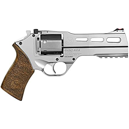 Chiappa Firearms CF340247 Rhino 50SAR *CA Compliant 357 Mag 6 Shot 5 Nickel-Plated Steel Barrel & Cylinder, Nickel-Plated Aluminum Frame & Barrel Shroud, Picatinny Rail, Walnut Grip