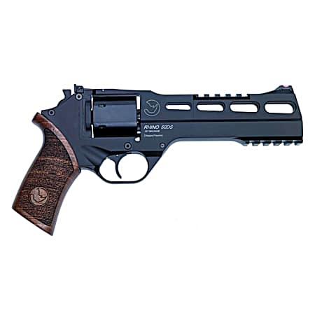 Chiappa Firearms CF340248 Rhino 60SAR *CA Compliant 357 Mag 6 Shot 6 Black Anodized  Steel Barrel, Blued Steel Cylinder, Black Anodized Aluminum Frame & Barrel Shroud, Picatinny Rails, Walnut Grip