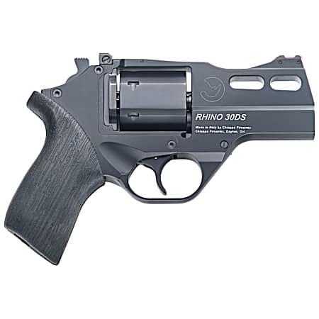 Chiappa Firearms CF340289 Rhino 30SAR *CA Compliant Small Frame 357 Mag 6 Shot, 3 Black Anodized Steel Barrel, Blued Cylinder, Black Anodized Aluminum Frame, Black Rubber Grip, Concealed Hammer