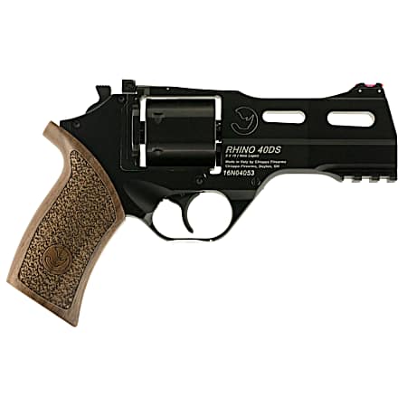 Chiappa Firearms 340165 Rhino 40DS  Medium Frame 9mm Luger 6 Shot 4 Black Anodized Steel Vent Rib Barrel, Blued Steel Cylinder, Black Anodized Aluminum Frame, Walnut Grip, Concealed Hammer