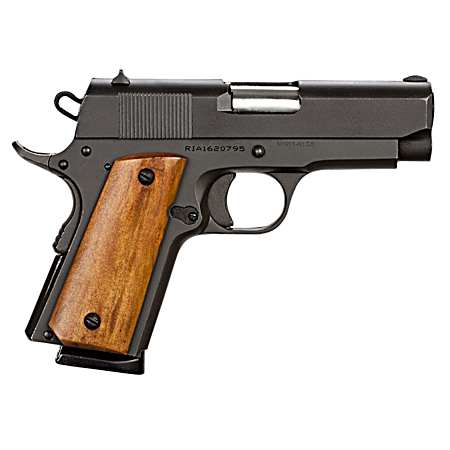 Rock Island 51416 GI Standard CS *CA Compliant 45 ACP 7+1 3.50 Stainless Bull Barrel, Black Parkerized Serrated Steel Slide, Black Parkerized Steel Frame w/Beavertail, Wood Grip, Right Hand