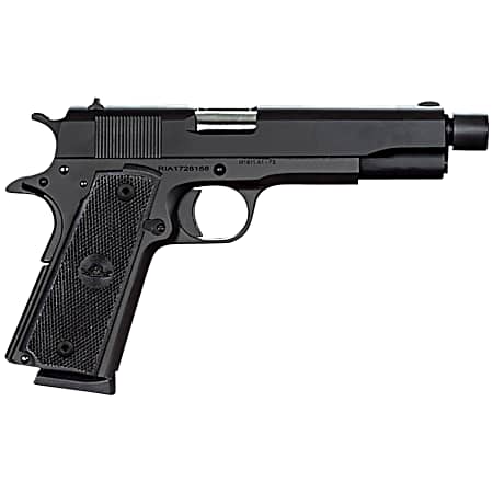 Rock Island 51473 GI Standard FS 45 ACP Caliber with 5 Barrel, 8+1 Capacity, Overall Black Parkerized Finish Steel, Beavertail Frame, Serrated Slide & Black Rubber Grip