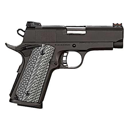 Rock Island 51479 Rock Ultra CS 45 ACP Caliber with 3.50 Barrel, 7+1 Capacity, Overall Black Parkerized Finish Steel, Beavertail Frame, Serrated Slide & Black/Gray G10 Grip