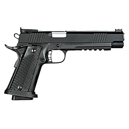 Rock Island 52000 Pro Ultra Match HC 10mm Auto Caliber with 6 Barrel, 16+1 Capacity, Overall Black Parkerized Finish Steel, Picatinny Rail/Beavertail Frame, Serrated Slide & Black G10 Grip