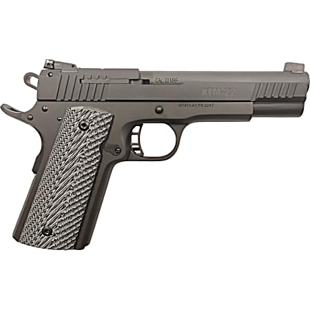 Rock Island 56789 XT Magnum Target 22 Mag 14+1 5 All Black Parkerized Serrated Slide, Steel Frame w/Beavertail, Black G10 Grip