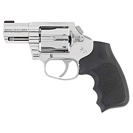 Colt Mfg KCOBRASB2RBB King Cobra  357 Mag 6rd Shot 2 Stainless Steel Barrel, Cylinder & Frame, Black Hogue Overmolded Grip, Exposed Hammer, DAO