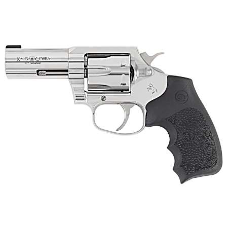 Colt Mfg KCOBRASB3RBB King Cobra  357 Mag 6rd Shot 3 Stainless Steel Barrel, Cylinder & Frame, Black Hogue Overmolded Grip, Exposed Hammer