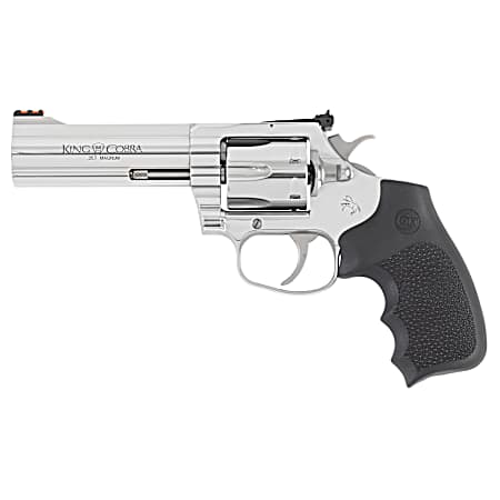 Colt Mfg KCOBRASB4RTS King Cobra Target 357 Mag 6rd Shot 4.25 Stainless Steel Barrel, Cylinder & Frame, Black Hogue Overmolded Grip, Exposed Hammer