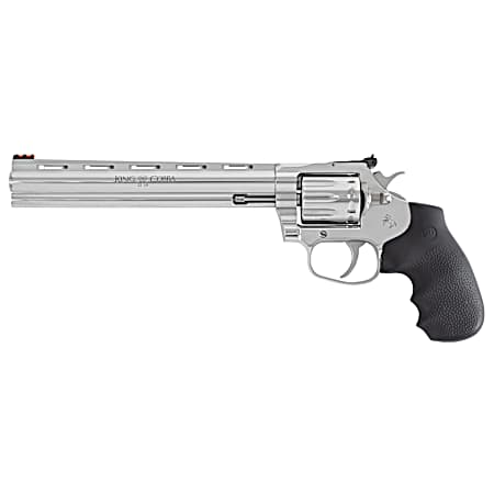 Colt Mfg KCOBRA22SP8RFO King Cobra Target 22 LR 10rd Shot 8 Stainless Vent Rib Barrel, Stainless Steel Cylinder & Frame, Black Hogue Overmolded Grip, Exposed Hammer