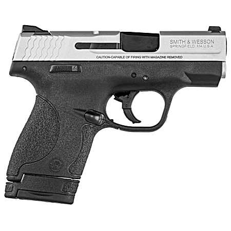 Smith & Wesson 13219 M&P Shield Micro-Compact Frame 9mm Luger 7+1/8+1, 3.10 Black Armornite Stainless Steel Barrel, Cerakote Serrated Aluminum Slide, Matte Black Polymer Frame, Thumb Safety