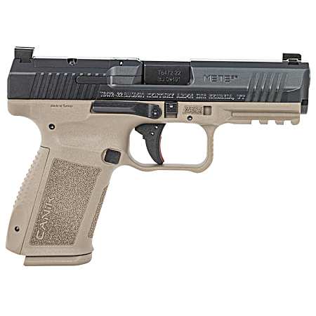 Canik HG7159N Mete SF Compact 9mm Luger 15+1, 4.19 Black Steel Barrel, Black Nitride Optic Ready/Serrated Slide, Flat Dark Earth Polymer Frame w/Beavertail & Picatinny Rail, Ambidextrous