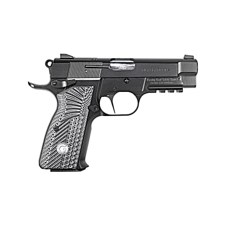 EAA GIRSAN 390446 MC P35PI OPS 9mm Luger 15+1 3.88 Matte Black Optic Ready/Serrated Steel Slide, Matte Black Steel Frame w/Accessory Rail & Beavertail Black Textured G10 Grips Ambidextrous