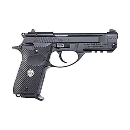 EAA GIRSAN 390850 MC 14T Solution Compact Frame 380 ACP 13+1, 4.50 Black Steel Tip-Up Barrel, Serrated Steel Slide & Aluminum Frame w/Picatinny Rail, Black Checkered Polymer Grip Ambidextrous