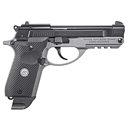 EAA GIRSAN 390855 MC 14T Solution Compact Frame 380 ACP 13+1, 4.50 Black Steel Tip-Up Barrel & Serrated Steel Slide, Matte Stainless Aluminum Frame w/Picatinny Rail, Black Polymer Grip, Ambidextrous