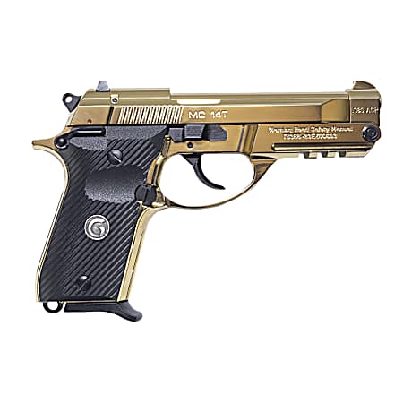 Girsan 390870 MC 14T Solution Compact Frame 380 ACP 13+1 4.50 Gold Plated PVD Steel Tip-Up Barrel, Gold Plated Serrated Steel Slide, Gold Plated Aluminum Frame w/Picatinny Rail, Black Polymer Grip