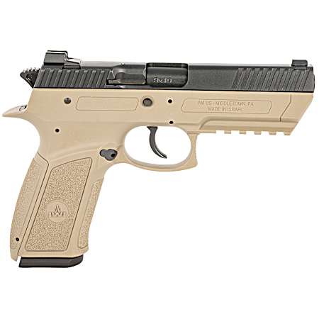 IWI US J941PL9FD-II Jericho 941 Enhanced 9mm Luger Caliber with 4.40 Barrel, 17+1 Capacity, Flat Dark Earth Finish Picatinny Rail Frame, Serrated Black Steel Slide & Polymer Grip
